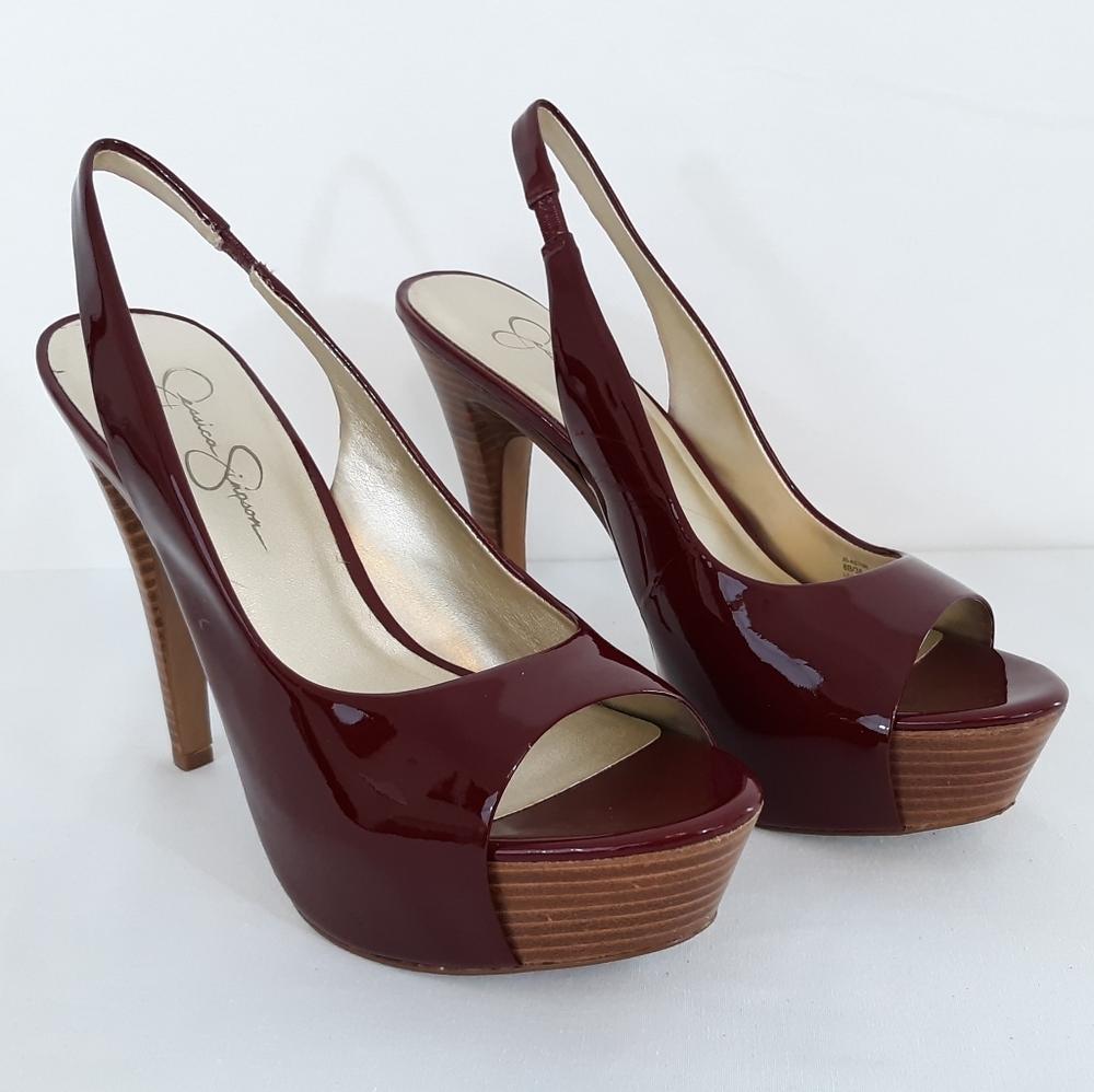 Jessica Simpson Dark Red Heels, Size 8